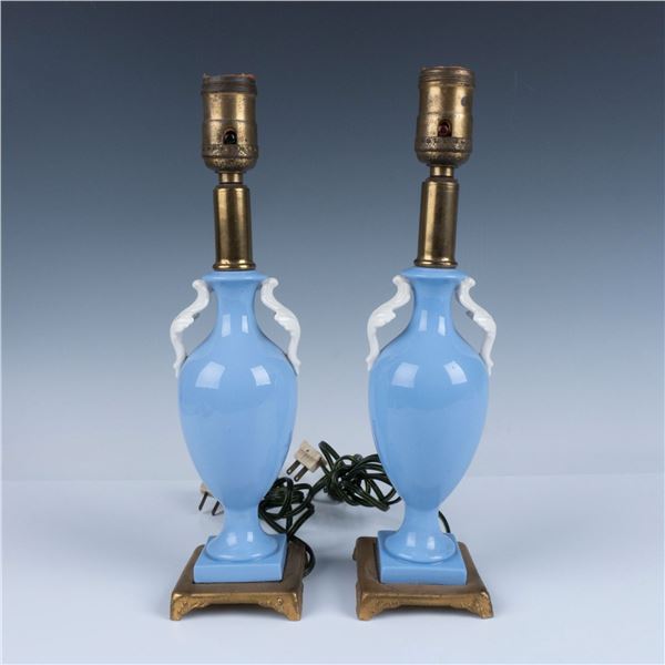 Vintage Lennox Porcelain and Dav Art Brass Lamps