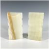 Image 2 : Pair of Hand Carved Mayan White Onyx Bookends