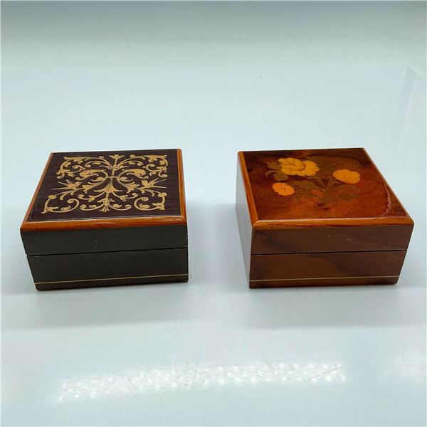 2pc Wooden Lacquered Decorative Keepsake Boxes