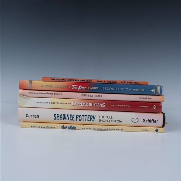 6pc Collector's Books, Collectibles Pottery & Glass