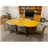 Image 2 : Solid Oak conference table w/ 8 chairs - 96x42x29"