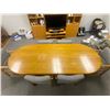 Image 3 : Solid Oak conference table w/ 8 chairs - 96x42x29"