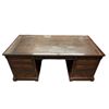 Image 1 : 7 Drawer Solid maple office desk w/ glass top (74x36.5x34")