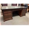 Image 2 : 7 Drawer Solid maple office desk w/ glass top (74x36.5x34")