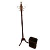 Image 1 : Solid Maple & Brass coat rack & garbage can (64"H)