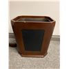 Image 2 : Solid Maple & Brass coat rack & garbage can (64"H)