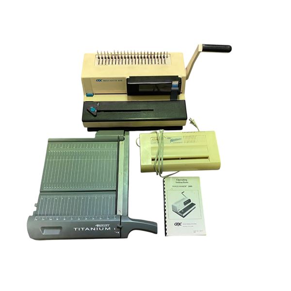 3 pc - GBC Image Maker 2000 document binder w/ shredder & paper cutter