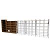Image 1 : 13 pc - x3 wood book cases & x10 white racks (68x45x17")