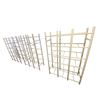 Image 3 : 13 pc - x3 wood book cases & x10 white racks (68x45x17")