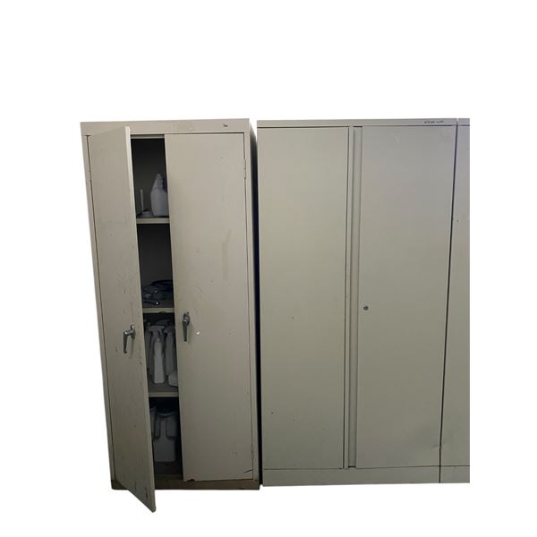 2 pc - Metal 2 door cabinets (30x18x74" approx.)