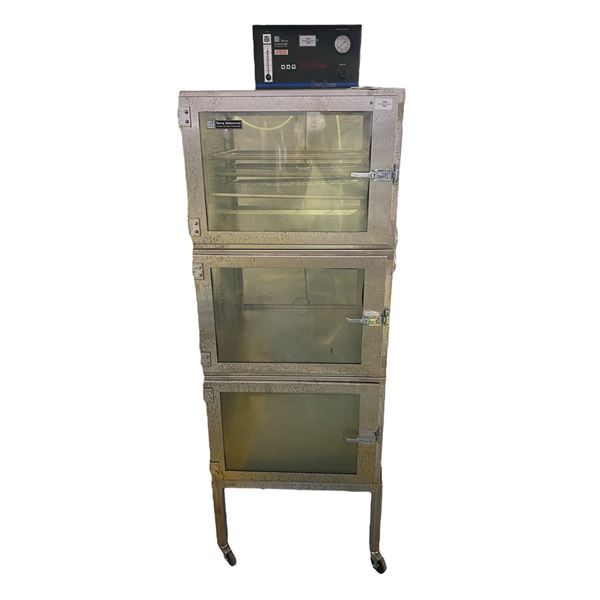 Terra Universal rolling 3 cabinet desiccator system w/ dual purge and controller (24x21x71")