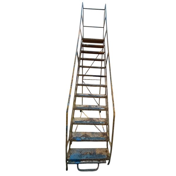 Steel rolling 12' ladder