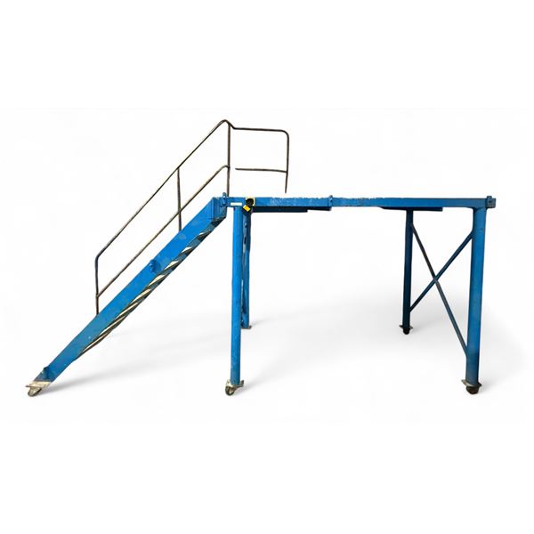 Steel rolling platform w/ stairs - (165x42x109")