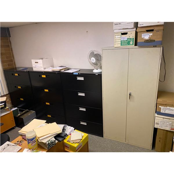 4 metal filing cabinets