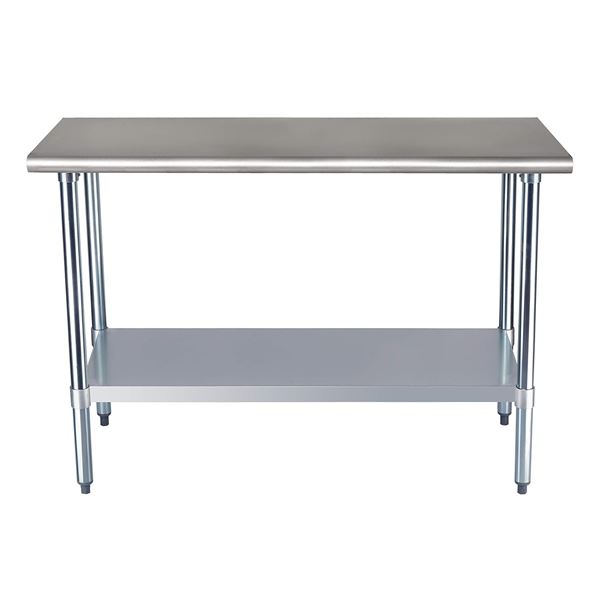 AmazonCommercial NSF Stainless Steel Workbench, 24" x 48", Silver