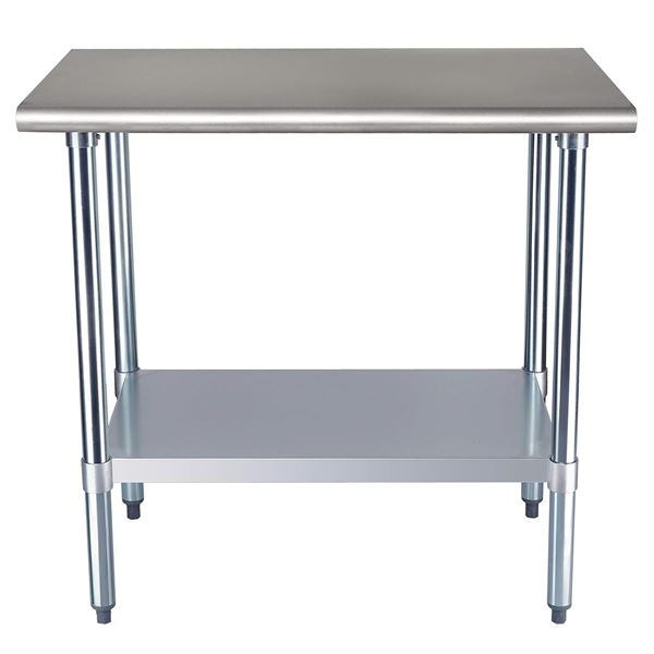 AmazonCommercial NSF Stainless Steel Work Table, 24" x 36", Silver