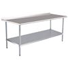 Image 2 : AmazonCommercial - NSF Stainless Steel Workbench with Backsplash, Silver, 30" x 72"