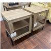 Image 2 : 2 pc - Arelius Bedside end tables made of solid Mango wood - 20x18x26"