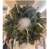 Image 2 : Large Christmas wreath w/ lights, pine cones 7 ribbon, small Christmas wreath w/lights, pine cones &