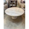 Image 2 : Solid wood white washed round  pedestal dining table - 60x30"