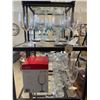 Image 1 : 2 Shelf lot - x12 Lara wine glasses, x4 beer glasses, x4 flutes, cast iron bear paw bottle opener
