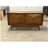 Image 1 : Mid Century Satin Walnut Diamond Front Lowboy 6 Drawer Dresser - Approx: 59.5x19" & 32"T