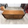 Image 8 : Mid Century Satin Walnut Diamond Front Lowboy 6 Drawer Dresser - Approx: 59.5x19" & 32"T