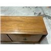 Image 9 : Mid Century Satin Walnut Diamond Front Lowboy 6 Drawer Dresser - Approx: 59.5x19" & 32"T