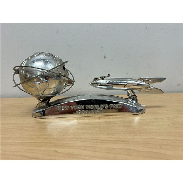 1964-1965 New York World's Fair Mechanical Unisphere Rocket Ship Coin Bank