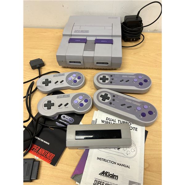 Super Nintendo Entertainment System SNES with Controllers & Accessories as pictured