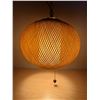 Image 2 : Mid Century Woven Spun Fiberglass Swag Lamp - Works - Approx: 12"W 11"T