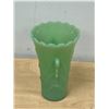 Image 3 : Vintage Fire King Jadite Deco Vase - Approx: 5.25" nice piece.