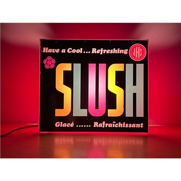 Vintage SLUSH Light up Advertising Sign - Approx: 14x12x4.5"