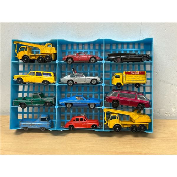 12 Vintage Diecast Cars / Vehicles - Mostly Husky & Lesney - condition varies, see all photos