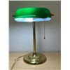 Image 2 : Brass with Green Glass Shade Bankers / Table Lamp - Approx: 15.5"T 10.5"W