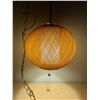Image 3 : Mid Century Woven Spun Fiberglass Swag Lamp - Works - Approx: 12"W 11"T