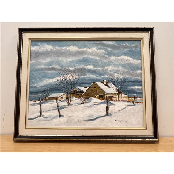 Neil Hoogstraten Winter Scene - Frame: 27.25x22.25"