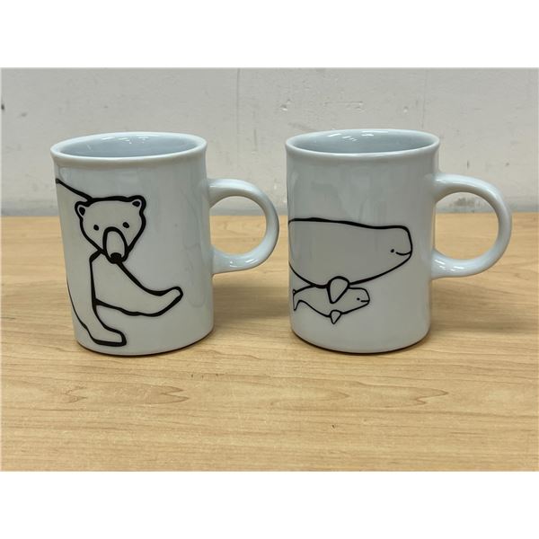 2 Marc Tetro (Canada) Polar Bear / Whale Theme Coffee Mugs - see all photos