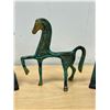 Image 2 : Brass Painted Horse & Enameled Book Ends Décor Pieces - Horse approx: 5.5" tall