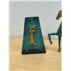 Image 4 : Brass Painted Horse & Enameled Book Ends Décor Pieces - Horse approx: 5.5" tall