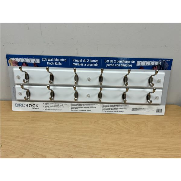 2 Wall Mounted Hook Rails - Coat racks / hangers 27 x 2.75"