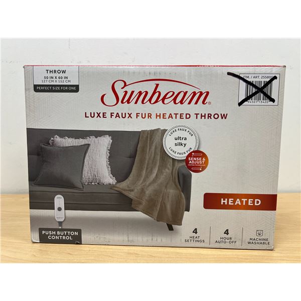 Sunbeam Luxe Faux Fur Heated Throw Blanket - 50 x 60" see all photos