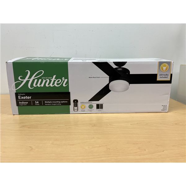 New Hunter Exeter Indoor 54" Ceiling Fan - see all photos for details