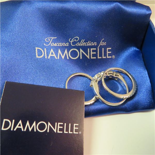 Beautiful DIAMONELLE matching set of 3 rings, new in box.  Approx size 9