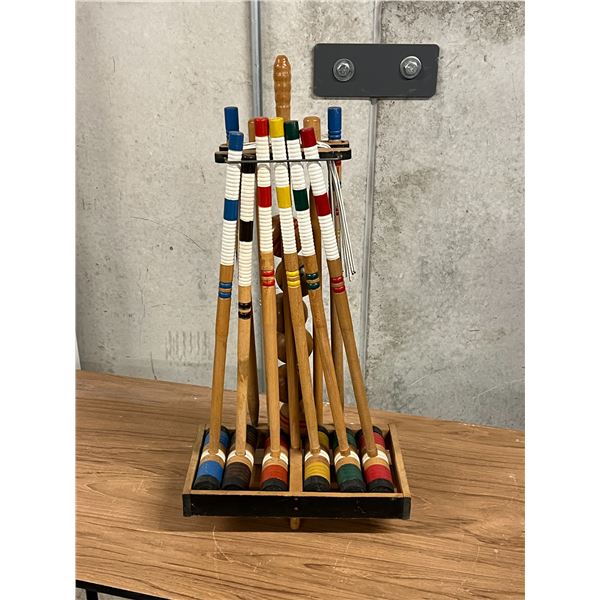 Vintage 6 Person Croquet Game Set - see all photos
