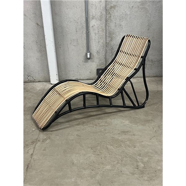 Bamboo / Wicker Lounge Chair - Approx: 60x32" & 32.5"T