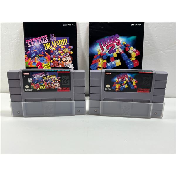 Tetris & Dr. Mario / Tetris 2 - Super Nintendo Entertainment System SNES