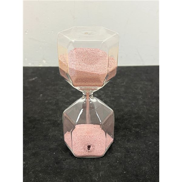 Hand Made Art Glass Hexagon Hour Glass Sand Timer 6.25"