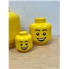 Image 3 : Set of 3 Plastic LEGO Storage Containers / Bins - Largest approx: 10"T 9"W