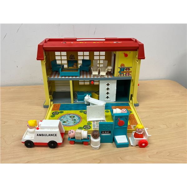 Vintage Fisher Price Play Family Children's Hospital 931 & accessories as pictured